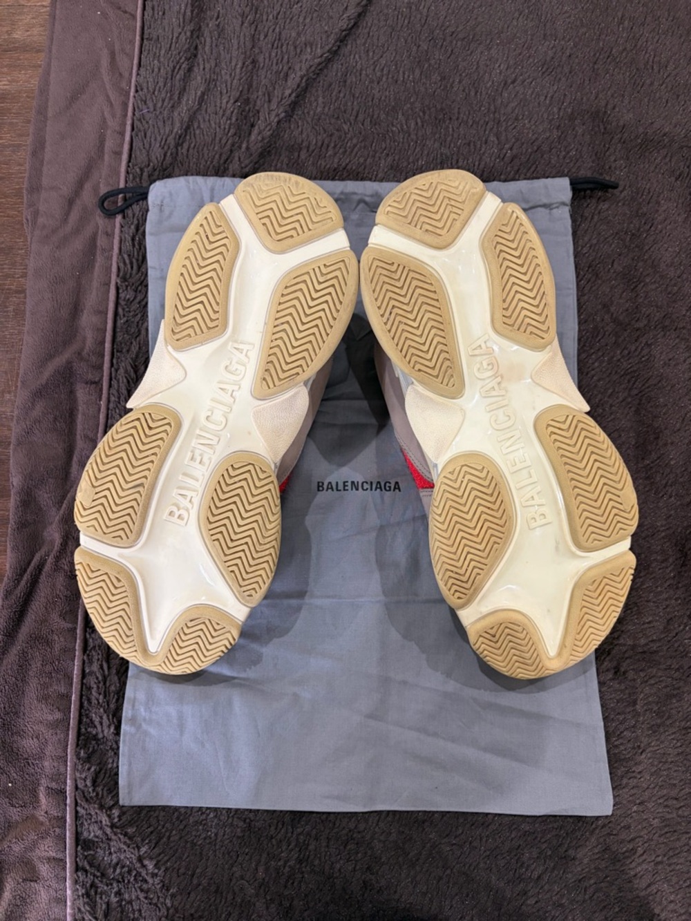 Balenciaga Chunky Triple S Sneakers in Red, Beige, Gray & Black - Picture 6 of 11